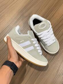 Traditional Men's Casual Tennis Shoes With Basic Straight Sole. - Xám - Xem 1