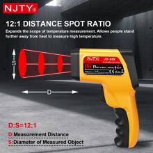 NJTY Temperature Gun, K-TYPE Infrared Thermometer Gun, Handheld Non-Contact High Temperature Gun, Suitable For Industrial, Cooking Tester, Pizza Oven, Car, HVAC, Barbecue Oven And Engine-Laser Surface Temperature Reader -58℉ To 1472℉