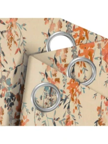 2 pezzi Tende con stampa digitale in stile country vintage, con elementi floreali in acquerello. Il design con occhielli facilita l'installazione. Adatte per ambienti come soggiorni, camere da letto e studi, aggiungendo un fascino elegante all'arredamento di casa. Stampa 2D - Multicolore - Visualizzare 5