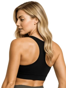 Kit 3 Women's Swim Top With Thick Straps, Suplex Basic, Smooth, Without Pads For The Gym - màu đen - Xem 5