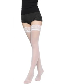 蕾丝高筒袜——夏季透明款式，多种色调，打造修长优雅腿型