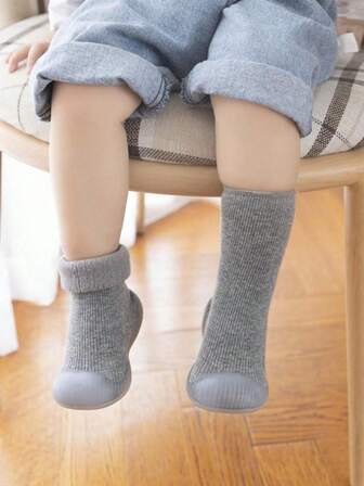 1 Pair Toddler Anti-Slip Thick Socks, Comfortable & Fashionable For Daily Wear, Autumn/Winter
