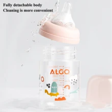 1個 260ml 卡通印花嬰兒奶瓶，圓孔 PP 寬口，防嗆奶嬰兒奶瓶，可愛卡通嬰兒奶瓶，適合日常使用 - 彩色 - 查看 8