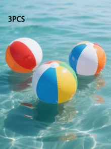 6 piezas de pelotas de playa inflables de arcoíris, juegos de agua de verano para exteriores, flotadores de piscina, accesorios de playa, flotadores de piscina - Multicolor - Ver 15