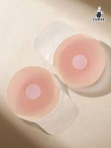 1/2 Pares de Adesivos de Silicone Reutilizáveis para Mamilos Plus Size | Fita Adesiva Autoadesiva para Levantar os Seios para Seios Grandes | Adesivos Redondos Invisíveis para Seios para Camisolas/Vestidos Sem Alça, Tampões para Mamilos Anti-Flacidez e Push-Up