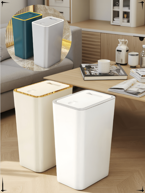 Luxury Trash Can With Lid, Large Size For Home, Bathroom, Kitchen Use