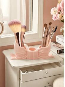 1pc Cute Bow-Shaped Pen Holder - Desktop Organizer Of Makeup Brushes And Office Supplies, Elegant Makeup Brush Storage, Perfect For Creative Decorative Designs For Girls, Students And Girls