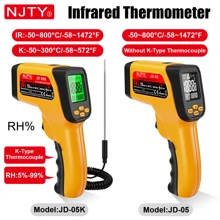 NJTY Temperature Gun, K-TYPE Infrared Thermometer Gun, Handheld Non-Contact High Temperature Gun, Suitable For Industrial, Cooking Tester, Pizza Oven, Car, HVAC, Barbecue Oven And Engine-Laser Surface Temperature Reader -58℉ To 1472℉