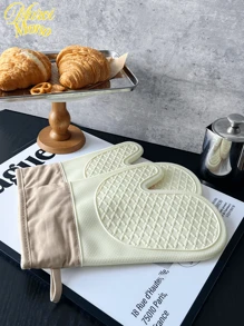 Five-Finger Thickened Silicone Oven Gloves, High Temperature Resistant To 300 Degrees, Non-Slip Heat Resistant Anti-Scalding Kitchen Baking Gloves, Microwave Oven Mitts, Cooking Accessories For Home, BBQ, Grilling, Housewarming Gift, Kitchen Safety - Multicolor - View 6