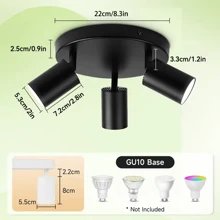 GU10 嵌入式吸顶灯，矩形/圆形吊灯，房间装饰 LED 吸顶灯，铝制现代家居装饰聚光灯，黑色/白色，可更换 GU10 灯泡，可选带/不带灯泡，适用于客厅、餐厅、卧室、厨房、走廊、咖啡厅、展览厅、阅览室、酒吧、走廊、酒店、服装店、陈列室，尺寸和形状可定制