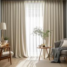 Blackout Curtains 1-Panel 2-Panel Or 4-Panel Set 99.9% Light Blocking Drape Suitable For Small Windows UV Protection Thermal Insulation Shape Memory Foam Machine Washable Available In Multiple Sizes And Colors Stylish Privacy Curtains - Beige - View 2