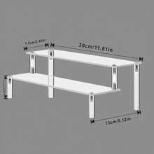 Un suport de afișare manual acrilic multistrat de 30 cm/11,81 in, tip scară transparentă, suport de afișare pentru parfumuri, potrivit pentru decorarea manuală a depozitării jucăriilor, parfumurilor și a depozitării pe birou