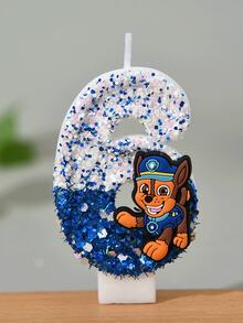 Świeca z cyframi 0-9, słodka, trójwymiarowa postać z kreskówki Psi Patrol, wtyczka do tortu urodzinowego, dekoracja na prezent