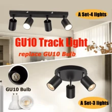 CANMEIJIA Spot encastré au plafond GU10, lampe de plafond moderne en aluminium, spots simples/doubles/triples/quadruples, noir/blanc, avec ou sans ampoules, installation facile, convient pour couloir, entrée, vitrine, pièce, cuisine, hall d'exposition, salle de lecture, salle à manger, bar, chambre, café, salon, magasin de vêtements