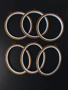 1pc/3pcs Set, Round/Oval Embroidery Hoops, Sewing Embroidery And DIY Hand Cross Stitch Frame Auxiliary Tools - Brown - View 1