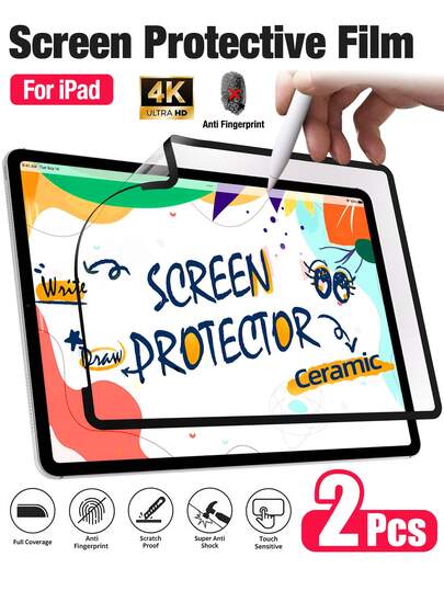 2pcs 11th/10th Gen 10.9" 2022 Ceramic Nano Screen Protector, High-Definition Transparent Anti-Scratch Film, Pen-Friendly, Easy Installation, Suitable For 9th/8th/7th Gen 10.2" , Air 4 5 10.9" 1 2 3 4 5 6 Gen