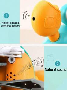 1件儿童音乐电动自动感应螃蟹玩具男孩女孩3-6岁仿真爬行螃蟹玩具宝宝生日礼物感恩节/圣诞节礼物