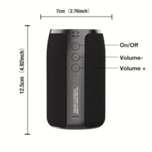 Głośnik bezprzewodowy Bluetooth ZEALOTPortable – wodoodporny IPX5, 10 W, miniaturowy głośnik bezprzewodowy z BT 5.2, 12-godzinny, bardzo długi czas odtwarzania, bateria 1800 mAh, dźwięk stereo Hi-Fi, obsługa mikrofonu/karty TF/USB/AUX – idealny do użytku domowego i na zewnątrz, kompatybilny z systemami iOS/Android. - Czarne - Zobacz 12