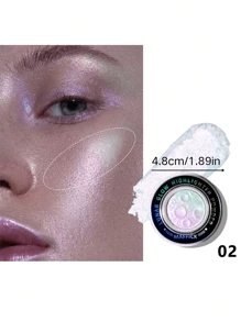 MSFLIBNH 1PC 高光粉，提亮面部，立体轮廓，闪亮高光，土豆泥质地，单色珍珠光泽，适合所有肤色，轻巧时尚的设计，送给妈妈的礼物，两种文字模型随机发货，不会影响使用效果