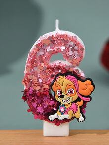 Świeca z cyframi 0-9, słodka, trójwymiarowa postać z kreskówki Psi Patrol, wtyczka do tortu urodzinowego, dekoracja na prezent
