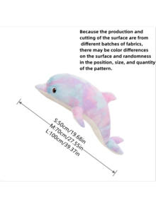Large Cute Colorful Plush Dolphin Doll, Soft Cartoon Shaped Pillow, Holiday Birthday Party Decor, Children's Gift, Suitable For Christmas, Valentine's Day, Both Men And Women - Multicolor - View 4