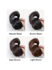 优雅女士发饰，甜甜圈发髻假发，4英寸弹性夹式接发，耐热合成纤维，百搭设计，适合所有发质，佩戴牢固，适合日常佩戴及各种场合。 - 彩色 - 查看 7