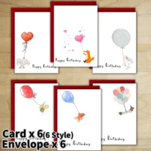 12 بطاقة عيد ميلاد مصنوعة يدويًا بتصميمات حيوانات مضحكة، هدية فريدة، ديكور عيد ميلاد، هدية عيد ميلاد