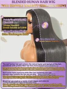 5x5 High Definition Transparent Lace Front Wig, Bone Straight Lace Wig, 200% Density Pre-Plucked Lace Wig, 13x6 13x4 Lace Front Wig, Pre-Plucked Lace Wig, Ombre Lace Front Wig - Natural & Black - View 10