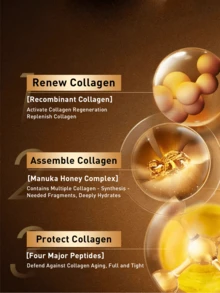 L’Oreal Paris 巴黎欧莱雅皇家胶原蛋白护肤套装,包含精华水65ml + 面霜50ml 或 130ml + 110ml,另附迷你蜂蜜精华水和蜂蜜面霜,富含重组胶原蛋白和麦卢卡蜂蜜复合物,质地轻盈易吸收,深层补水保湿,恢复肌肤光泽,减少皱纹,紧致提亮,适合所有肤质。 - LOTION & ESSENCE WATER SET - 查看 11