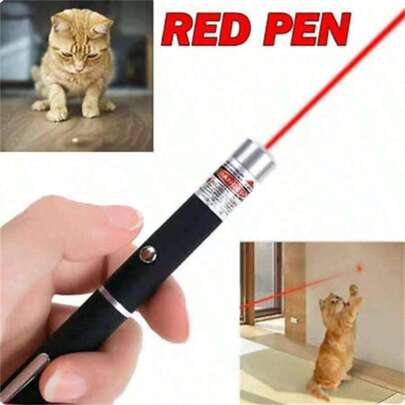 随机颜色多功能便携式激光笔 - 带激光点的猫玩具、LED 指示灯、互动宠物玩具（无需电池）