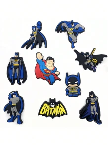 Warner Bros 13 piezas de Encantos de zapato de superhéroes de Batman y Superman de dibujos animados lindos de Warner Bros. para decorar zuecos, accesorios de encantos de zapato para decoración de zapatos de mujeres y hombres - el regalo perfecto