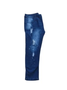 Calça Jeans Masculina Skinny modelo Jogador Rasgada - Azul escuro - Visão 4