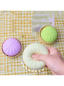 1/2pcs Dumpling Squishy Fidget Toy, Dumpling Stress Ball Steamed Stuffed Bun Squeezing Stress Relief Toy, Dough Balls Squishy Dumpling Fidget Sensory Decompression Toy White Squishy Bun Adult Gift