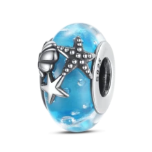 1 Piece Sterling Silver Luminous Charm Bead, Suitable For Original Bracelets, 100% 925 Pure Silver, Exquisite Style, Women's Jewelry Gift, Jewelry, Exquisite Snowflake Sky Blue Glass Cat Eyes, A Gift For Girls