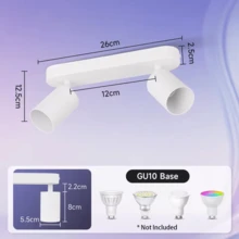 CANMEIJIA Spot encastré au plafond GU10, lampe de plafond moderne en aluminium, spots simples/doubles/triples/quadruples, noir/blanc, avec ou sans ampoules, installation facile, convient pour couloir, entrée, vitrine, pièce, cuisine, hall d'exposition, salle de lecture, salle à manger, bar, chambre, café, salon, magasin de vêtements