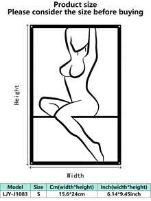 1PC Living Room Wall Art ,Abstract Female Outline Iron Wall Hanging Black - Multicolor - View 19