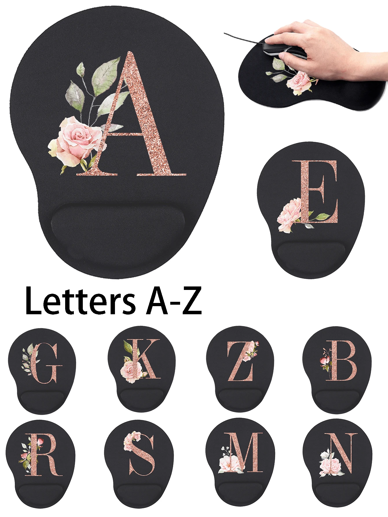 1个符合人体工学的EVA腕托垫,防滑记忆海绵鼠标垫,舒适亲肤桌面支撑垫,适用于办公电脑,舒适电脑笔记本鼠标垫,返校季必备 - 黑色 - 查看 1