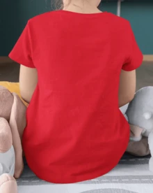 Camiseta para niño de 4 a 15 años de cuello redondo y manga corta con diseño de CAPPYBARA, casual y creativa para niño - Rojo - Ver 2