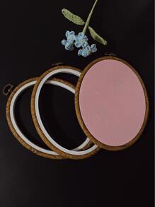 1pc/3pcs Set, Round/Oval Embroidery Hoops, Sewing Embroidery And DIY Hand Cross Stitch Frame Auxiliary Tools - Brown - View 4