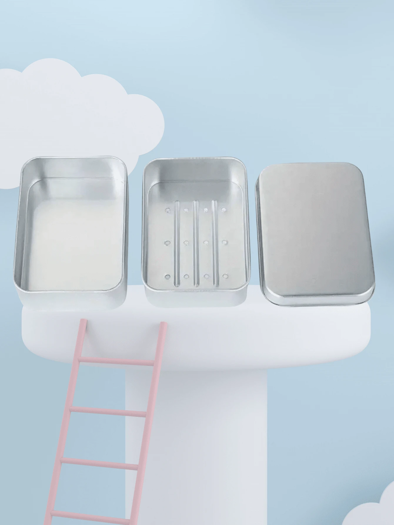 1 件长方形铝制皂盒，3 层排水，浴室皂架，洗面皂盒，适用于家庭和厨房使用，家居浴室装饰秋季装饰，返校季