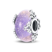 1 Piece Sterling Silver Luminous Charm Bead, Suitable For Original Bracelets, 100% 925 Pure Silver, Exquisite Style, Women's Jewelry Gift, Jewelry, Exquisite Snowflake Sky Blue Glass Cat Eyes, A Gift For Girls