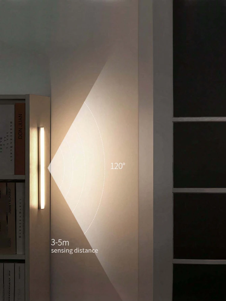 LED Light Strip With Motion Sensor, USB Rechargeable, Adjustable Brightness, Portable And Easy To Install Magnetic Cabinet Lights, Multiple Modes, Suitable For Corridors, Cabinets, Wardrobes And Home Decor - White - View 5
