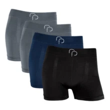 Rafa Parize Kit Of 4 Men's Boxer Briefs RP Original Adult Premium - 2灰色/1深藍色/1黑色 - 查看 1