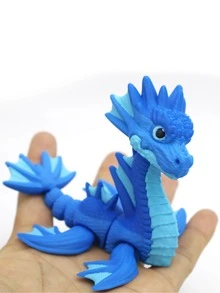 1 件动态 3D 打印可爱黑白虎鲸模型，四肢可活动，塑料动物装饰雕像，关节可调，创意桌面雕塑 - 彩色 - 查看 8