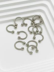 12 件/套不锈钢简约鼻环，防过敏女士礼物，适合夜市、派对、节日、生日