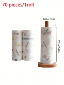70 Pieces/Roll Sheets High Quality Absorbent Paper Towels, Multi-Ply Disposable Kitchen Paper Towels, Strong Oil Absorbing Wiping, Slouchy Wipe Alternative, Essential For Kitchen And Parties, For Outdoor, Camping