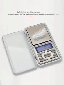 1pc Flip Cover 0.01g/200g High Precision Weighing Dedicated Multifunctional Digital Electronic Scale, Jewelry Scale, Mini Stainless Steel Electronic Scale, Pocket Size Digital Scale, Gold Balance Scale, Portable Pocket Scale, Pharmaceutical Jewelry Electronic Scale, Kitchen Scale, Useful Tool, Kitchen Supplies Fine Weighing Food Ingredients ,Digital Pocket Scale, Suitable For Jewelry Scale, Easy To Carry
