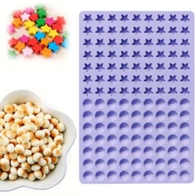 Star-Shaped And Semi-Circular Small Cavity Silicone Molds, Suitable For Candies, Chocolates, Ice Cubes, Gummies, Small Snacks, Pet Food, Cake Molds, Etc.