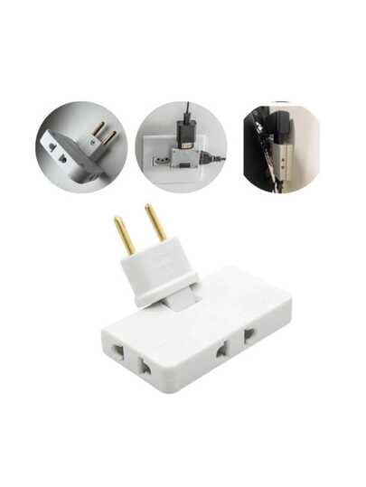 Adaptador De Extensão De Plugue De Alimentação 3 Em 1 Ajustável Em 180 Graus