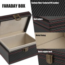Set Of 1 Faraday Box With 2 Faraday Bags, RFID Box & Signal Blocking Pouch For Car Keys, Keyless Entry Car Key Protector, Anti-Theft Signal Blocking Cages, Key Fob Protector, Signal Blocker For Keyless Fob For Car Keys Phones - 3pcs - View 6